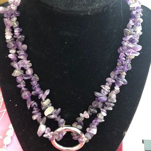 Beautiful Amethyst Gemstone Chip Necklaace